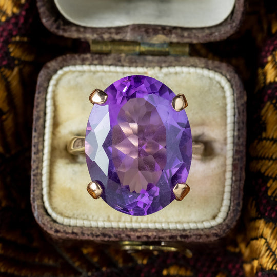 Vintage Amethyst Cocktail Ring 14ct Amethyst