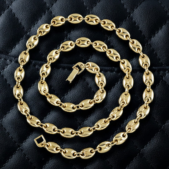 Vintage Mariner Link Chain Necklace 18ct Gold Cased 20 Inch