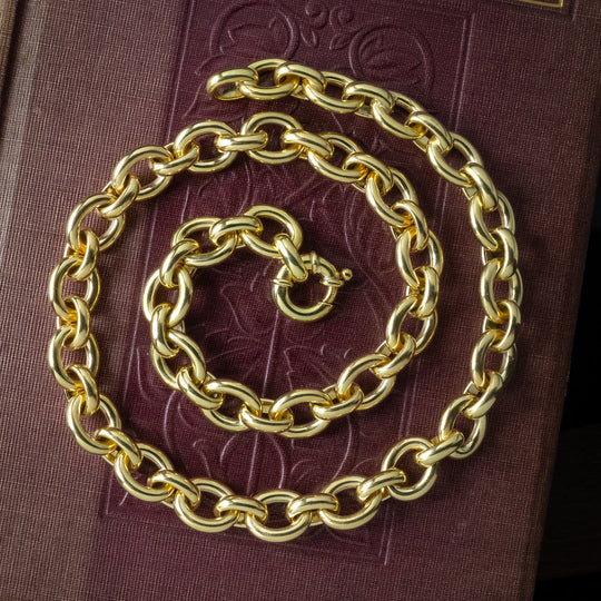 Vintage Belcher Chain Sterling Silver 18ct Gold Gilt