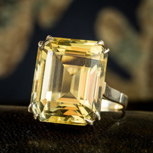 Vintage Citrine Cocktail Ring 13ct Citrine 