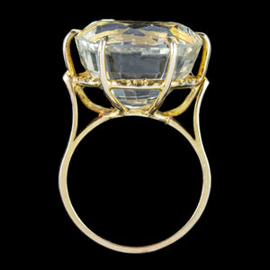 Vintage Citrine Cocktail Ring 16ct Citrine