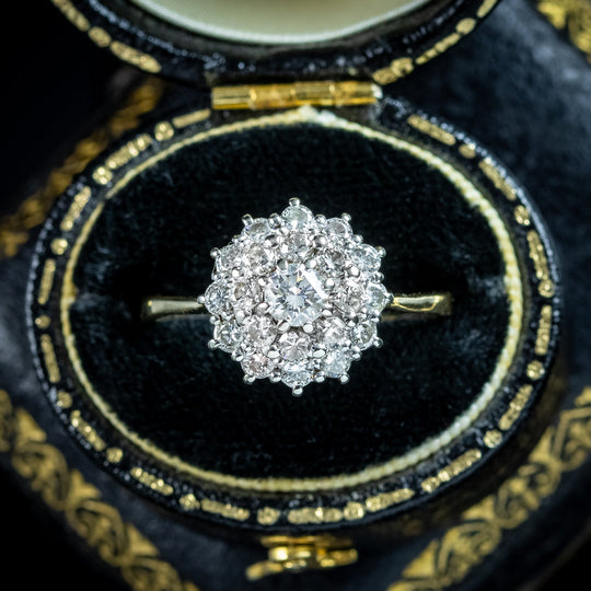 Vintage Diamond Cluster Ring 1ct Total