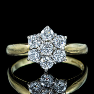 Vintage Diamond Daisy Cluster Ring 1ct Total