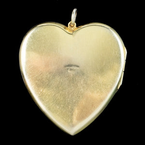 Vintage Floral Heart Locket 9ct Gold 