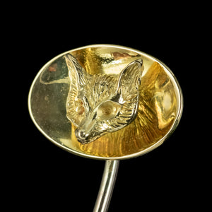 Vintage Fox Stick Pin 18ct Gold Dated 1970