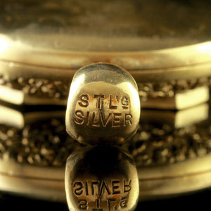 Vintage Fruit Locket Sterling Silver 18ct Gold