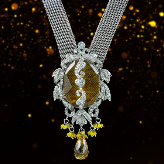 Vintage Gothic Revival Glass Collar Necklace