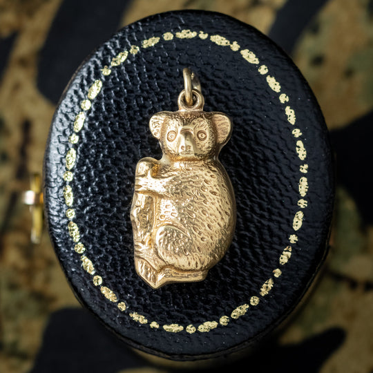 Vintage Koala Bear Charm Pendant 9ct Gold Dated 1960