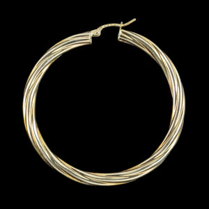 Vintage Large Hoop Earrings 9ct Gold Unoaerre