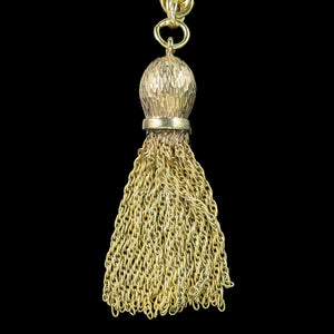 Vintage Negligee Tassel Heart Chain Silver 18ct Gold Gilt Dated 1975