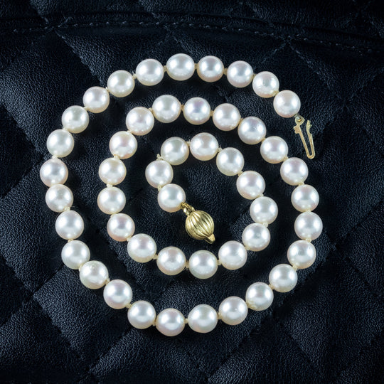 Vintage Pearl Necklace 14ct Gold Clasp