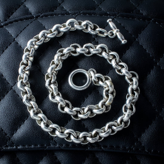 Vintage Silver Cable Chain Necklace