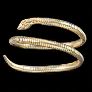 Vintage Snake Slave Bangle Rolled Gold