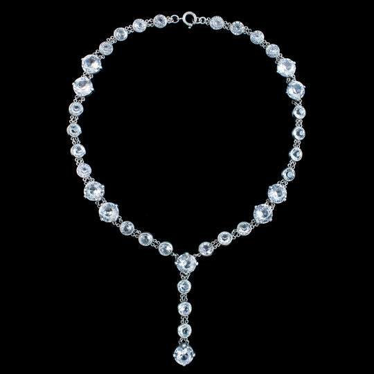 Antique Art Deco Paste Silver Necklace