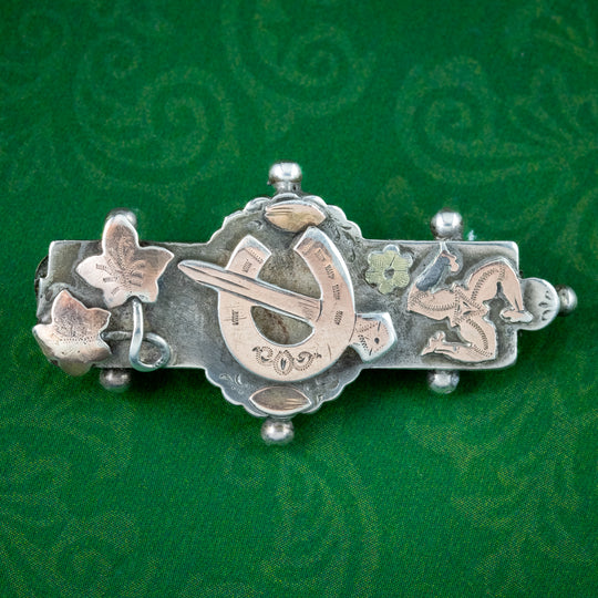 Antique Victorian Isle Of Man Horseshoe Brooch