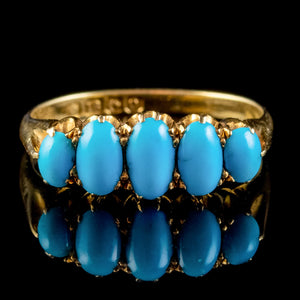 Antique Edwardian Turquoise Ring 18ct Gold, Dated 1913