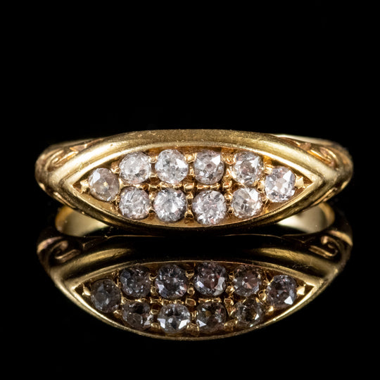Antique Edwardian Diamond Ring 18Ct Gold, Dated 1904