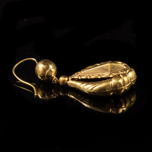 ANTIQUE VICTORIAN DROP EARRINGS 18CT GOLD CIRCA 1880