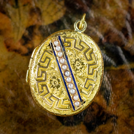 Antique Victorian Pearl 15ct Yellow Gold Locket Circa 1900