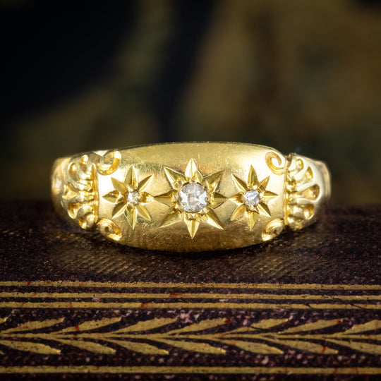 Antique Edwardian Diamond Trilogy Ring Dated 1912