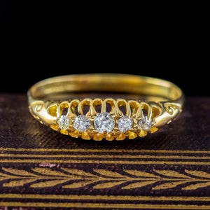 Antique Edwardian Five Stone Diamond Ring Dated 1911