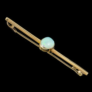 ANTIQUE EDWARDIAN OPAL BAR Brooches 3.5CT OPAL 15CT GOLD side
