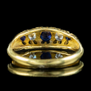 Antique Edwardian Sapphire Diamond Ring 