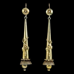 Antique Georgian Pinchbeck Floral Earrings Circa 1820