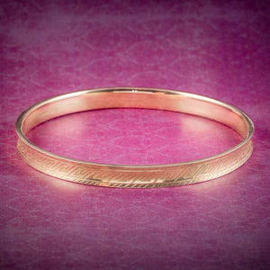 Art Deco 9ct Gold Slave Bangle Dated 1928