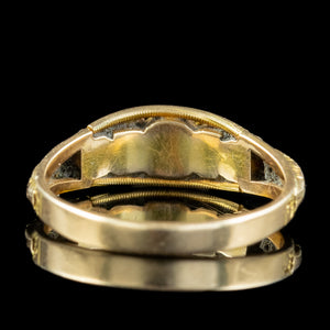 Antique Victorian Almandine Garnet Pearl Ring Dated 1871