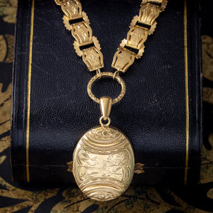 Antique Victorian Bird Locket And Collar Silver Gold Gilt