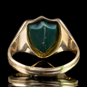 Antique Victorian Bloodstone Shield Signet Ring Dated 1868