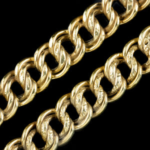 Antique Victorian Chunky Cable Chain Necklace Silver Gold Gilt