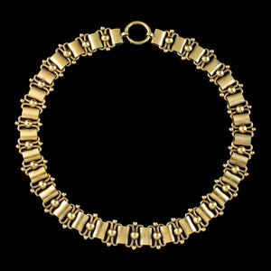 Antique Victorian Collar Necklace Sterling Silver 18ct Gold Gilt