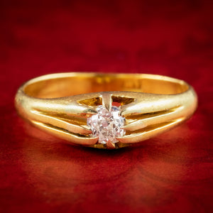 Antique Victorian Diamond Solitaire Ring 0.30ct Diamond