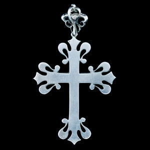 Antique Victorian French Paste Cross Pendant Silver