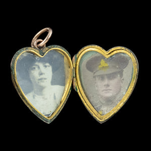 Antique Victorian Heart Locket 9ct Gold Back And Front