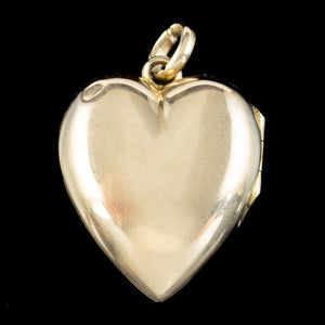 Antique Victorian Pink Paste Pearl Heart Locket 15ct Gold