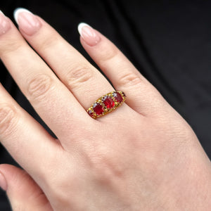Antique Victorian Red Quartz Ring Dated 1894