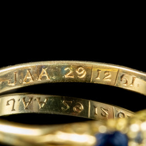 Antique Victorian Sapphire Diamond Ring 0.90ct Sapphire