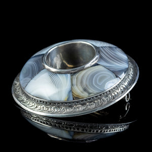 Antique Victorian Scottish Montrose Agate Brooches Silver Circa 1860