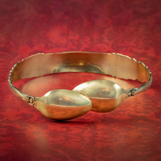 Antique Victorian Spoon Bangle Sterling Silver Dated 1898