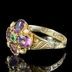 Antique Victorian Suffragette Cluster Ring Dated 1900