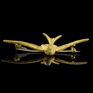 ANTIQUE VICTORIAN SWALLOW Brooches 15CT GOLD CIRCA 1880 side