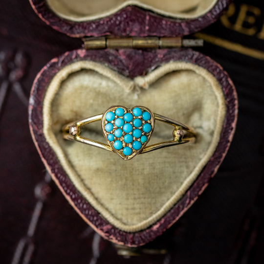 Antique Victorian Turquoise Heart Ring