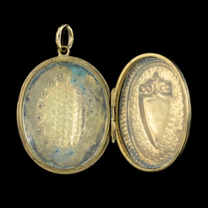 Antique Victorian Turquoise Laurel Locket 18ct Gold Gilt