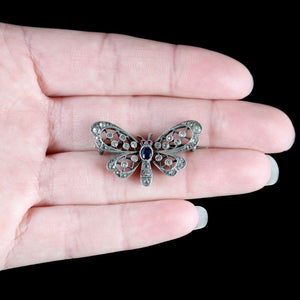 ANTIQUE VICTORIAN SILVER BUTTERFLY PASTE Brooches CIRCA 1900