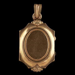 ANTIQUE VICTORIAN TURQUOISE LOCKET GOLD GILT CIRCA 1890
