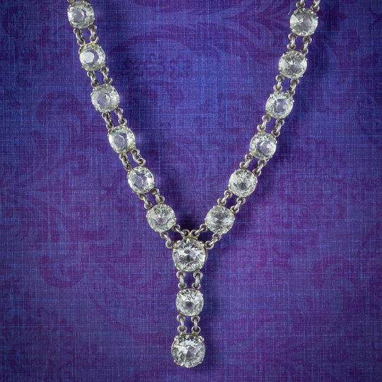 Art Deco Paste Necklace Sterling Silver