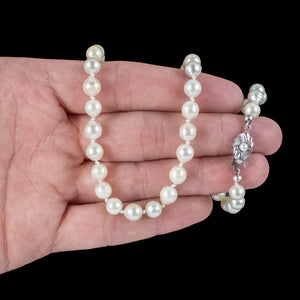Art Deco Pearl Necklace Sterling Silver Clasp